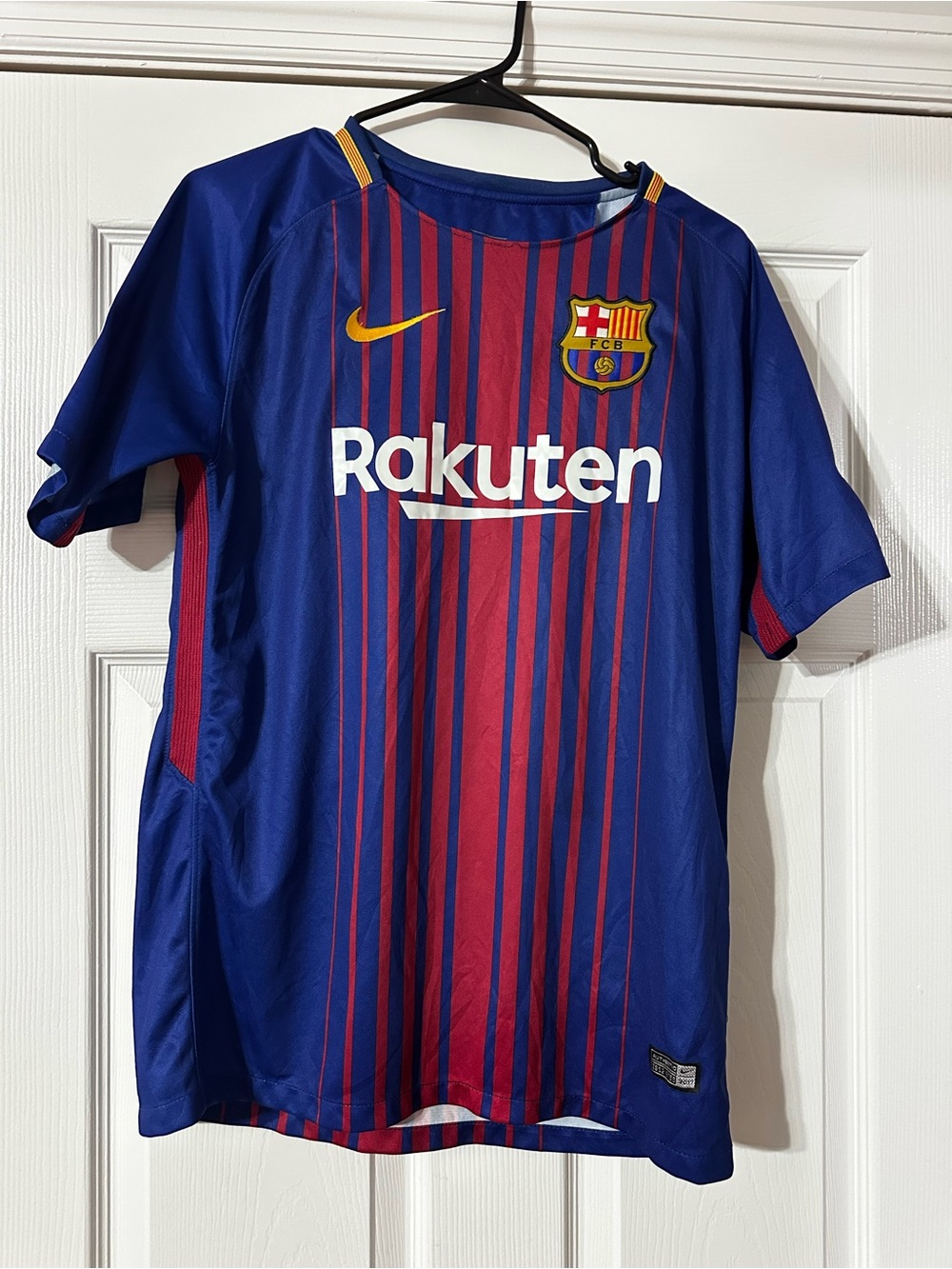 Lionel Messi Nike FC Barcelona Mens Blue & Red Home Soccer Jersey